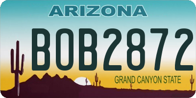 AZ license plate BOB2872