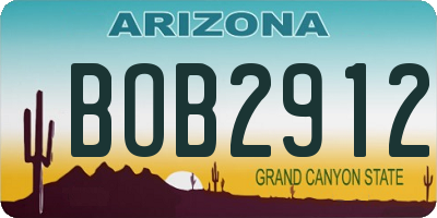 AZ license plate BOB2912
