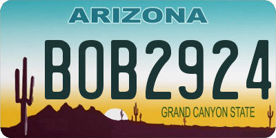 AZ license plate BOB2924