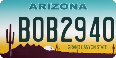 AZ license plate BOB2940