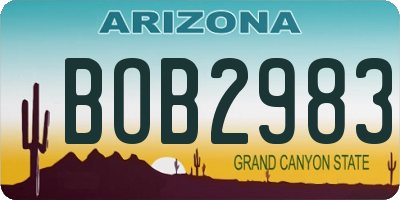 AZ license plate BOB2983
