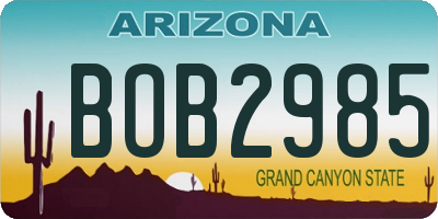 AZ license plate BOB2985