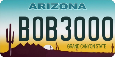 AZ license plate BOB3000