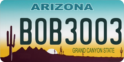 AZ license plate BOB3003