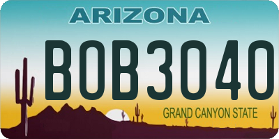 AZ license plate BOB3040