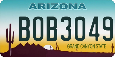 AZ license plate BOB3049