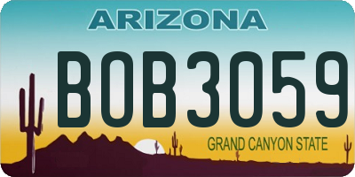 AZ license plate BOB3059