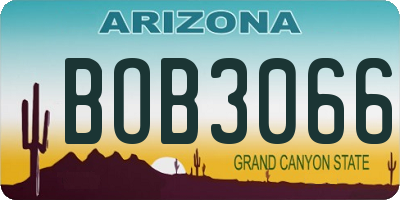 AZ license plate BOB3066