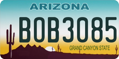 AZ license plate BOB3085