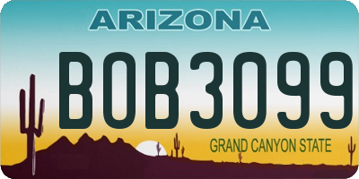 AZ license plate BOB3099