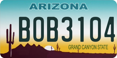 AZ license plate BOB3104