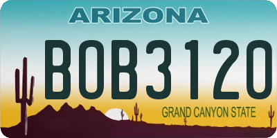 AZ license plate BOB3120