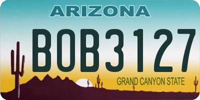 AZ license plate BOB3127