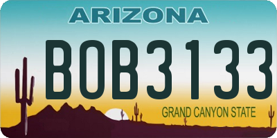 AZ license plate BOB3133