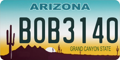 AZ license plate BOB3140