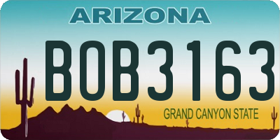 AZ license plate BOB3163