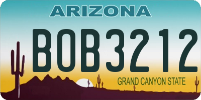 AZ license plate BOB3212