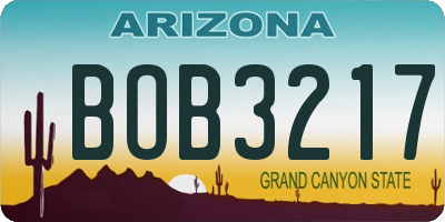 AZ license plate BOB3217