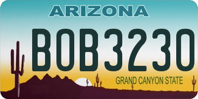 AZ license plate BOB3230