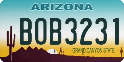AZ license plate BOB3231