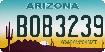 AZ license plate BOB3239