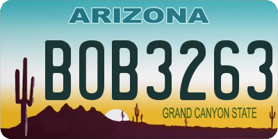 AZ license plate BOB3263