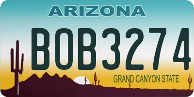 AZ license plate BOB3274