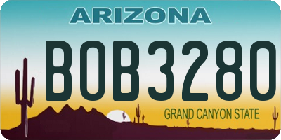 AZ license plate BOB3280