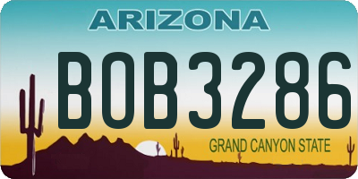 AZ license plate BOB3286