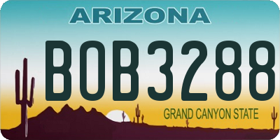 AZ license plate BOB3288