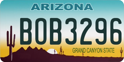 AZ license plate BOB3296