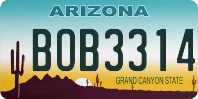 AZ license plate BOB3314