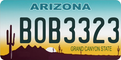 AZ license plate BOB3323