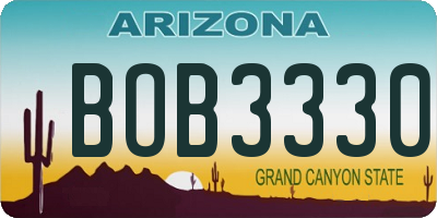 AZ license plate BOB3330