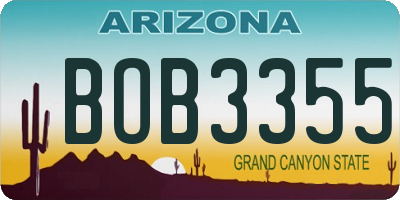 AZ license plate BOB3355