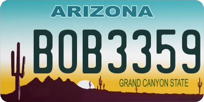 AZ license plate BOB3359