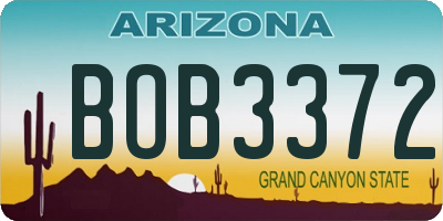 AZ license plate BOB3372