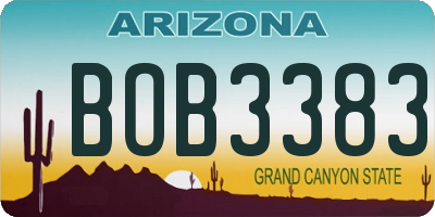 AZ license plate BOB3383