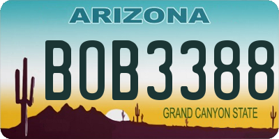 AZ license plate BOB3388