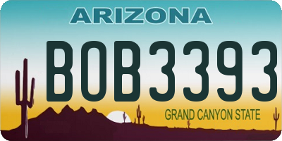 AZ license plate BOB3393