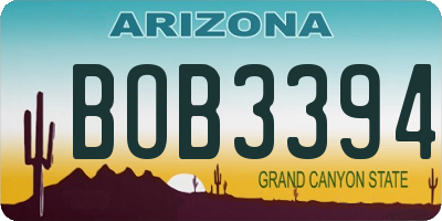 AZ license plate BOB3394