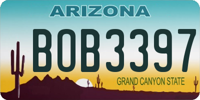 AZ license plate BOB3397