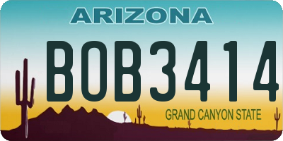 AZ license plate BOB3414