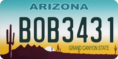 AZ license plate BOB3431