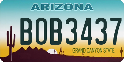 AZ license plate BOB3437