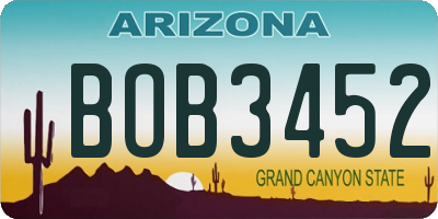 AZ license plate BOB3452