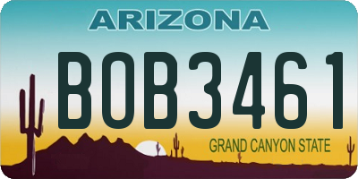 AZ license plate BOB3461