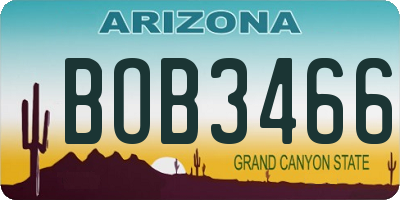 AZ license plate BOB3466