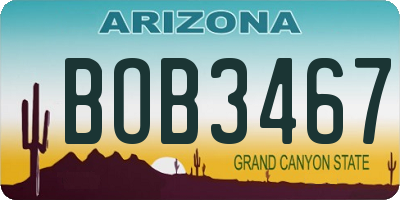 AZ license plate BOB3467