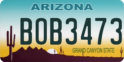 AZ license plate BOB3473